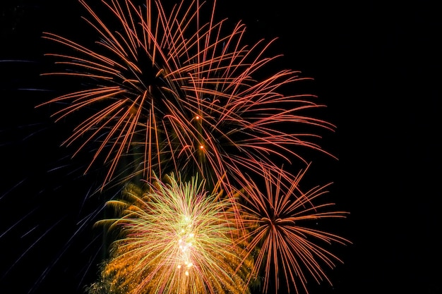 I fuochi d'artificio illuminano il cielo in uno spettacolo abbagliante