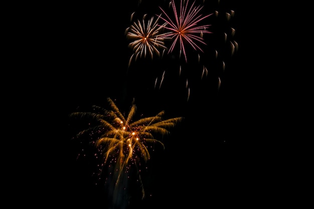 I fuochi d'artificio illuminano il cielo in uno spettacolo abbagliante