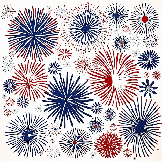 i fuochi d'artificio rossi, bianchi e blu
