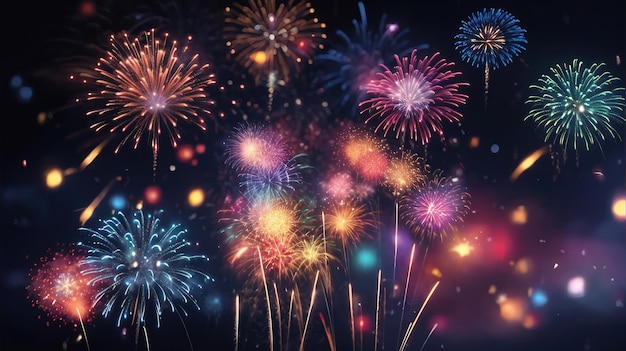 i fuochi d'artificio sono mostrati con uno sfondo blu e uno sfondo nero con fuochid'artificio