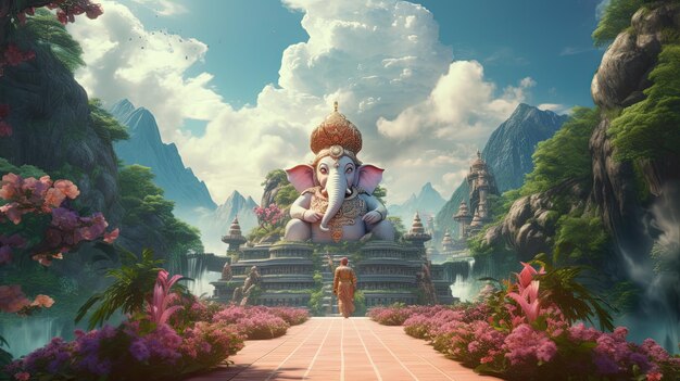 i ganesha sono raffigurati nella loro posa seduta