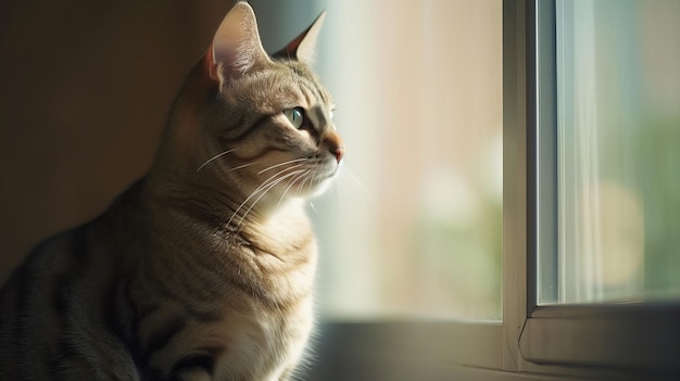 I gatti guardano fuori dalla finestra Gatti soffici guardano cosa succede fuori dalla finestra