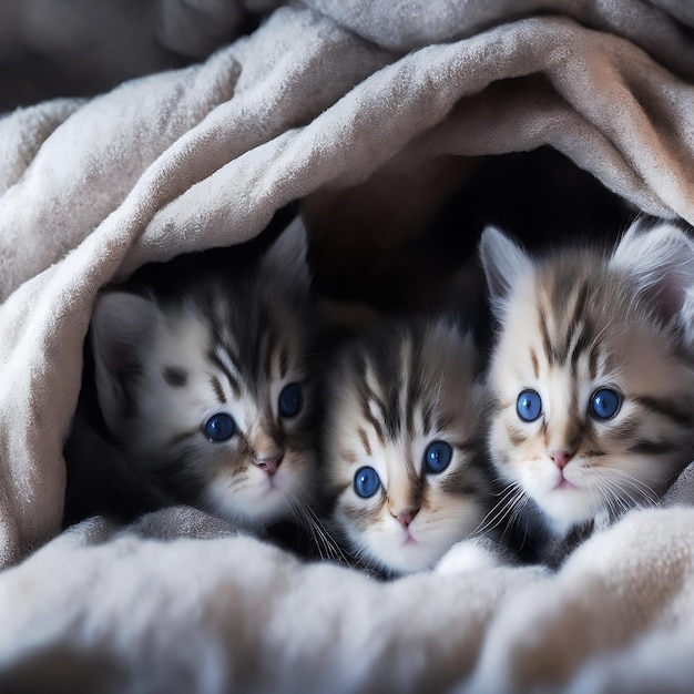 I gattini tripletti stanno aspettando il generatore Ai
