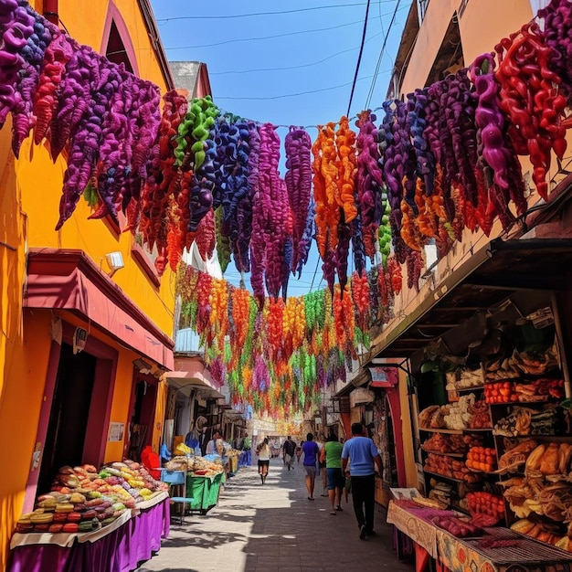 I mercati colorati del Messico Foto messicana