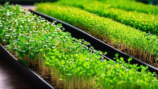 I microgreens germogliano cibo sano e fresco Generato con l'intelligenza artificiale