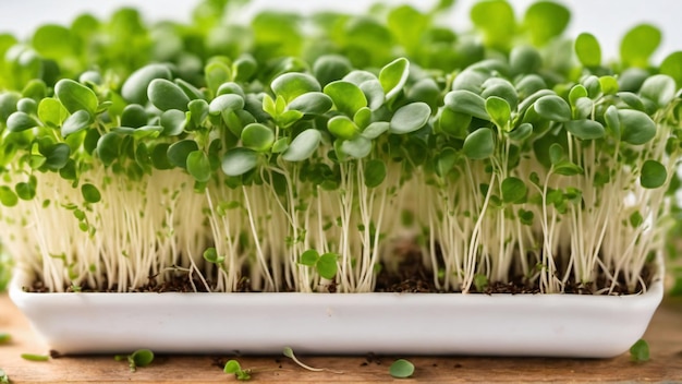 I microgreens germogliano cibo sano e fresco Generato con l'intelligenza artificiale