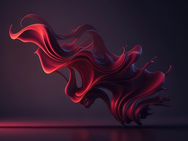 I movimenti dell'onda 3D astraggono il fondo nel tono rosso