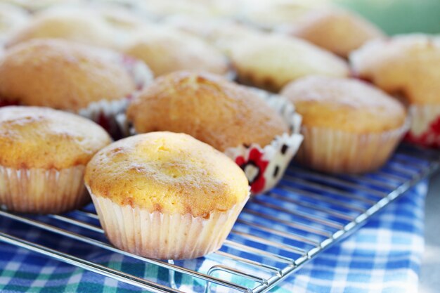 I muffin si raffreddano su un reticolo