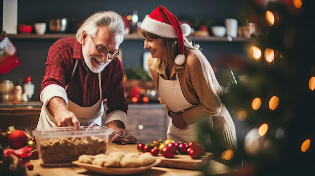 I nonni condividono ricette per i tradizionali pasti natalizi in famiglia e cenano insieme