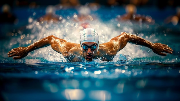 I nuotatori che inseguono l'oro si tuffano in intense battaglie in piscina.
