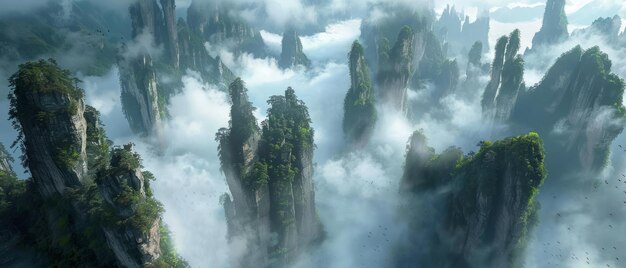 I paesaggi ultraterrestri dell'area panoramica di Wulingyuan, in Cina