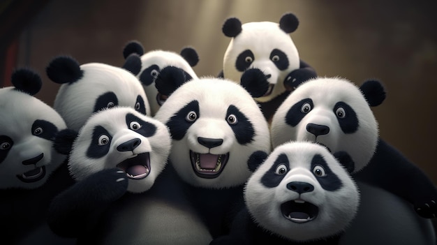 I panda sono in un gruppo