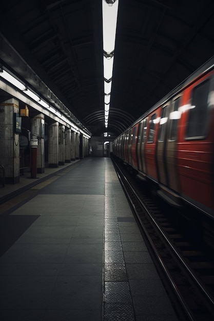 I passeggeri corrono attraverso la piattaforma della moderna stazione della metropolitana