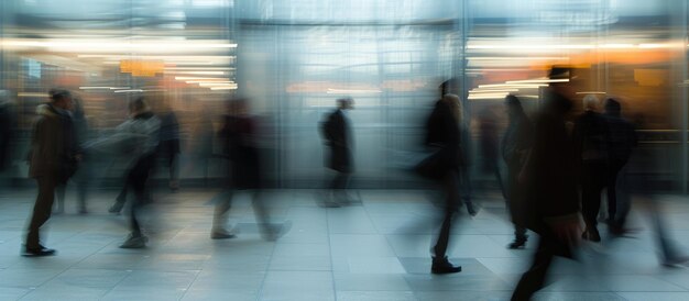 I pendolari in movimento diventano una sfocatura