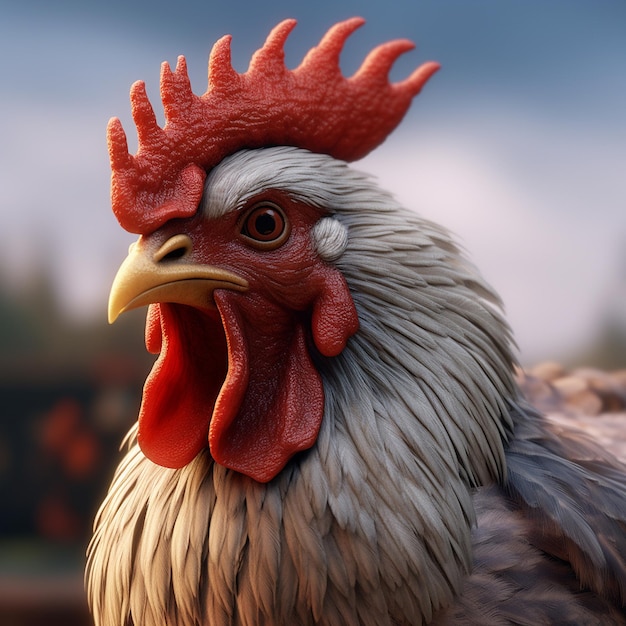 I più bei colori della guida del pollo al gallo livornese IA generativa