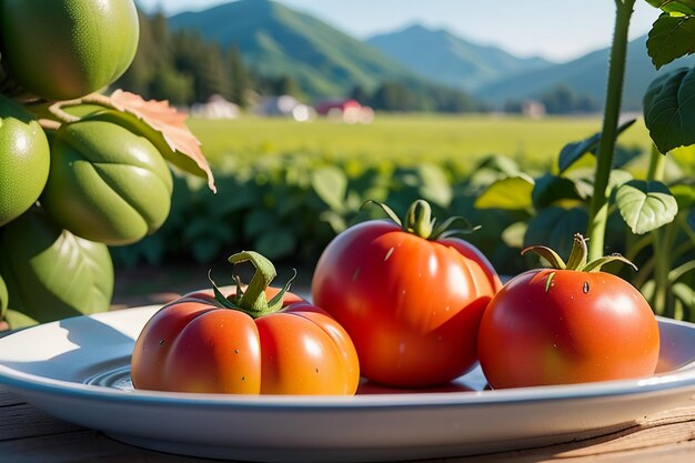 I pomodori rossi maturi sono una verdura deliziosa che le persone amano mangiare. Frutta, prodotti agricoli ecologici, verdi e sicuri.