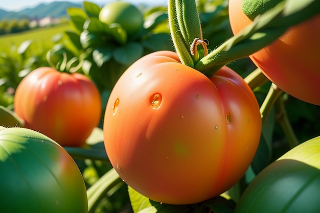 I pomodori rossi maturi sono una verdura deliziosa che le persone amano mangiare. Frutta, prodotti agricoli ecologici, verdi e sicuri.