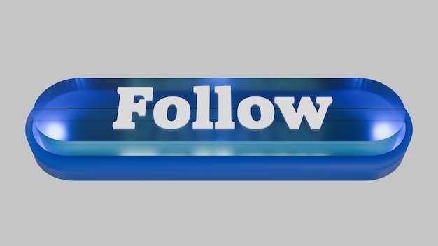 I pulsanti di seguimento dei social media 3D Render Follow