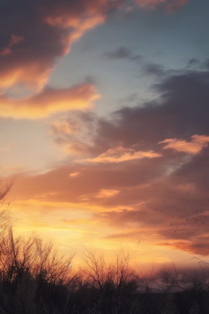 I raggi del sole che scendono attraverso un cielo nuvoloso