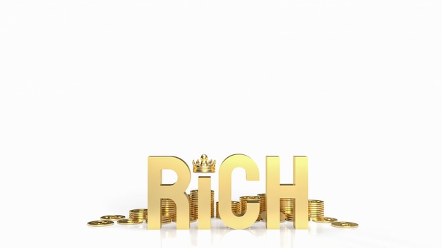 I ricchi d'oro e le monete per il rendering 3d del concetto di business
