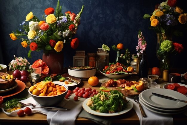 I sapori si uniscono Un'abbondante festa di delizie culinarie