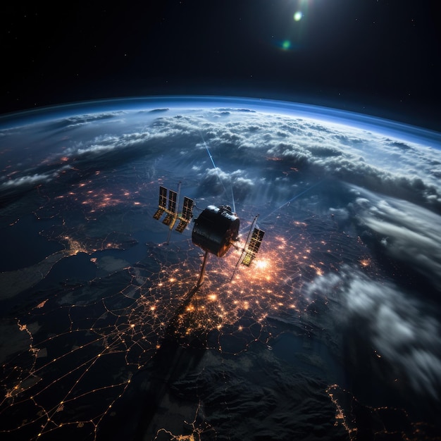 i satelliti astronomici osservano la terra di notte dallo spazio