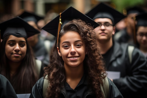 I sorrisi gioiosi dei laureati sbocciano nel campus