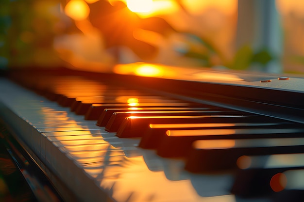 I tasti di un pianoforte da vicino