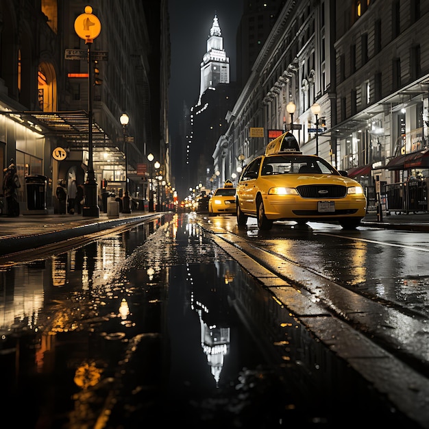 I taxi gialli di New York City tutto il resto nero