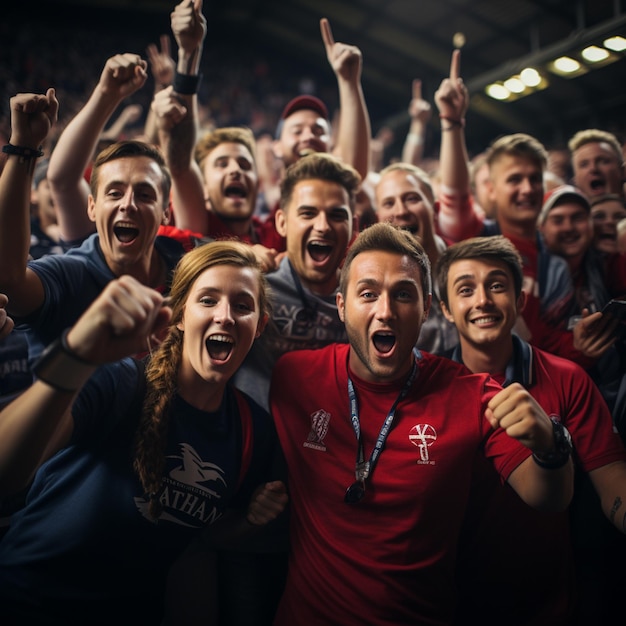 i tifosi felici tifano per la vittoria della loro squadra