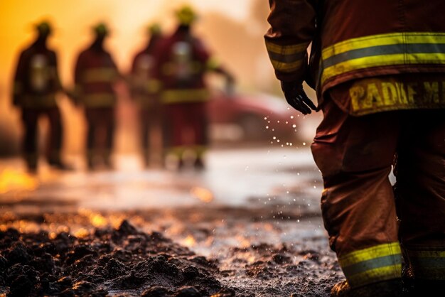 I vigili del fuoco in un incendio forestale