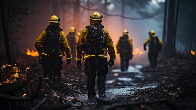 I vigili del fuoco stanno correndo verso la posizione dell'incendio.