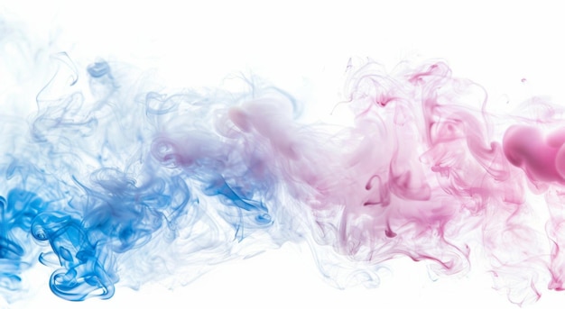 I vortici eterici di fumo rosa e blu creano uno sfondo di movimento dinamico e astratto che è affascinante e da sogno