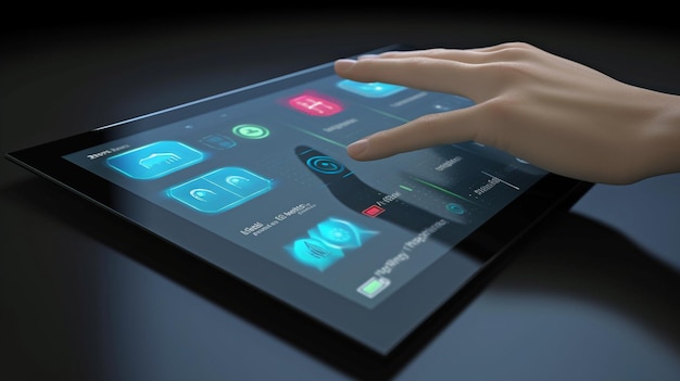 IA generativa con interfaccia touchscreen