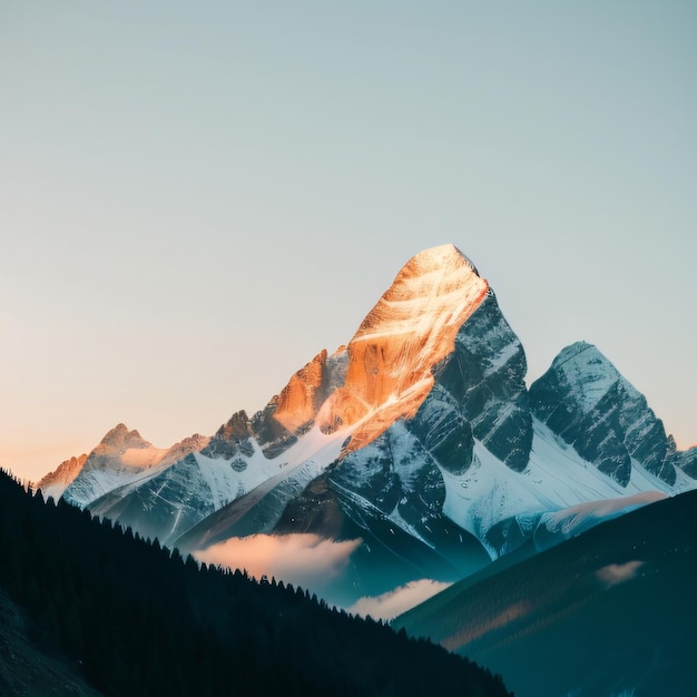 IA generativa del paesaggio montano innevato