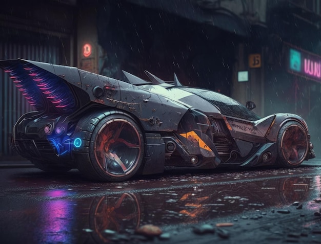 Ia generativa di supercar in stile cyberpunk