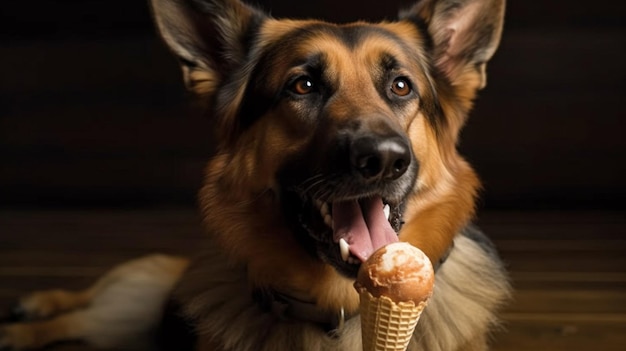 IA generativa un cane che si gode il gelato