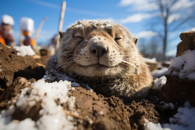 Ibernazione fine giorno marmotta risveglio giorno marmotto foto