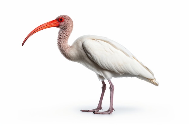 Ibis su sfondo bianco IA generativa