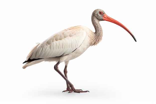 Ibis su sfondo bianco IA generativa