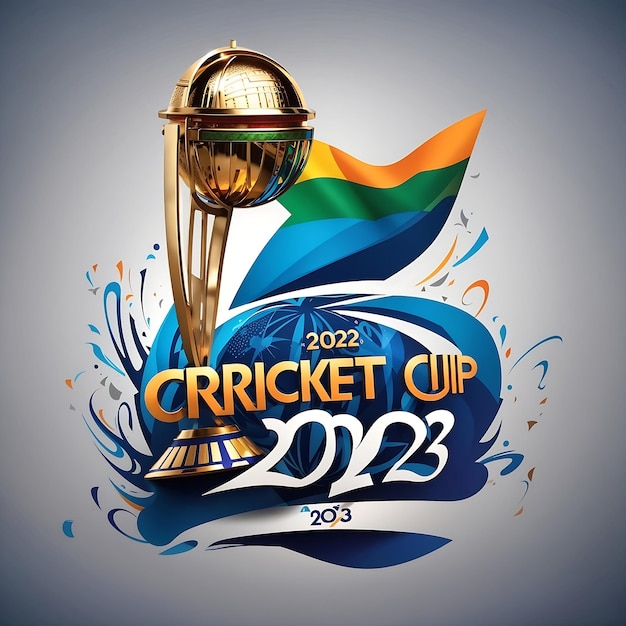 ICC cricket world cup 2023 testo con background design Generative by ai