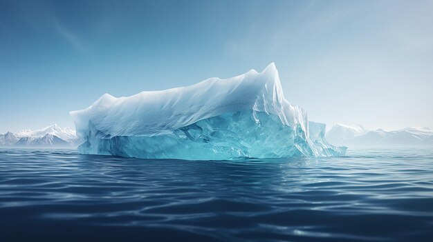 Iceberg in acque cristalline e pericolo nascosto sott'acqua