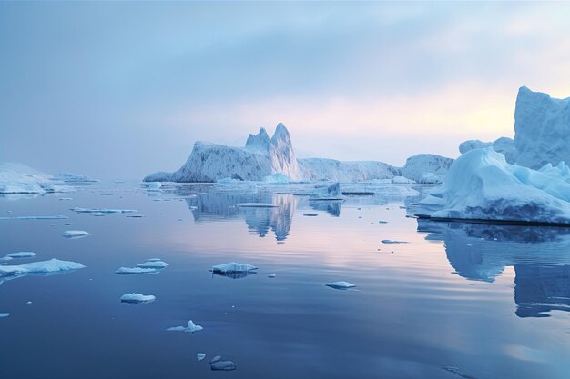 Iceberg nell'acqua