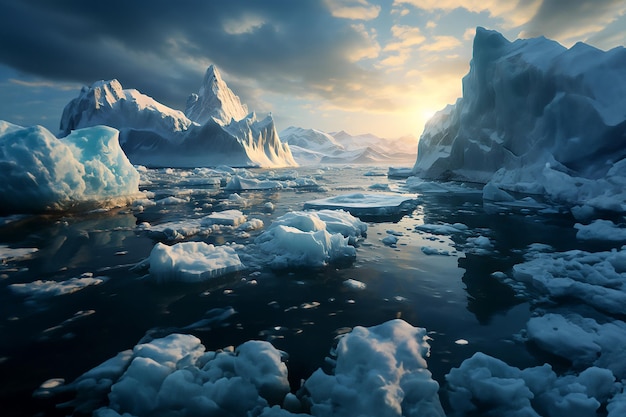 iceberg sulle regioni polari