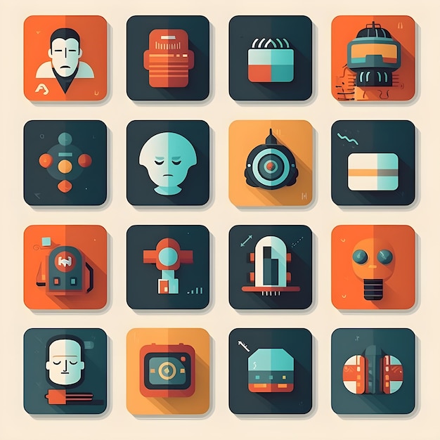 Icon pack di intelligenza artificiale