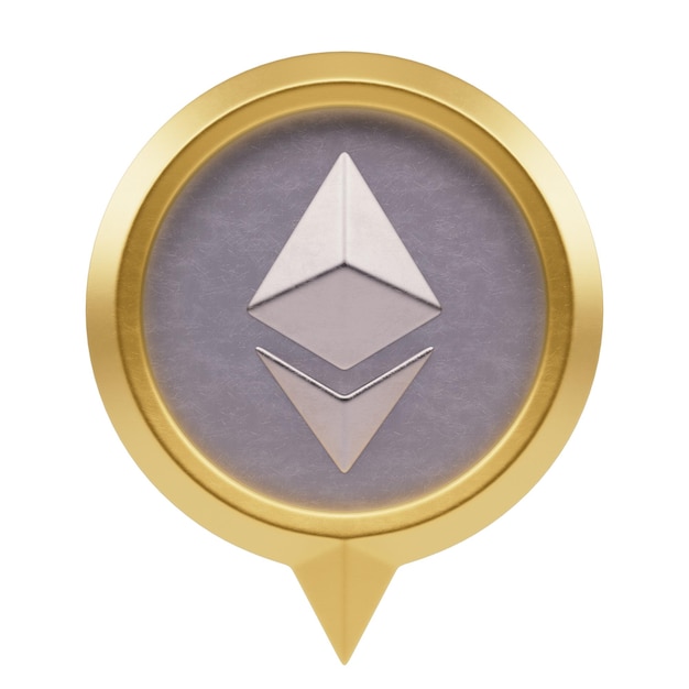 Icona 3D del pin con Ethereum