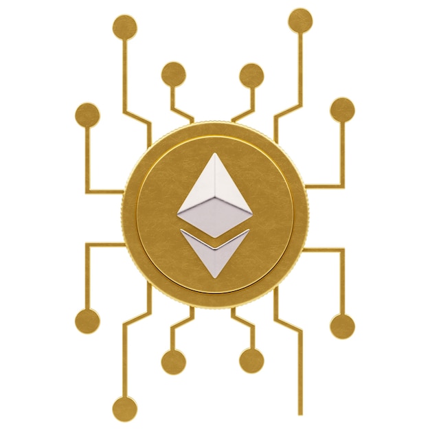 Icona 3D di Ethereum rosso