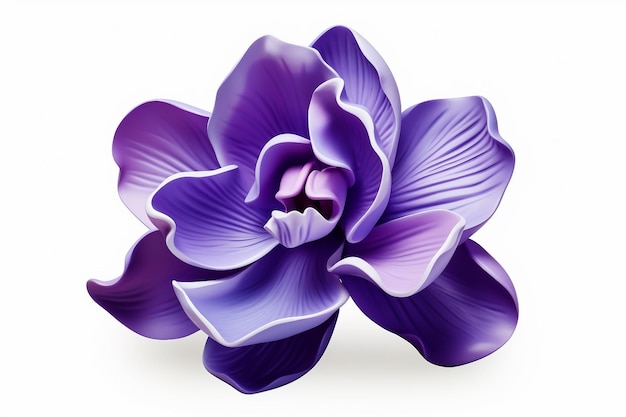 Icona 3D di un'orchidea viola profonda in una posa graziosa