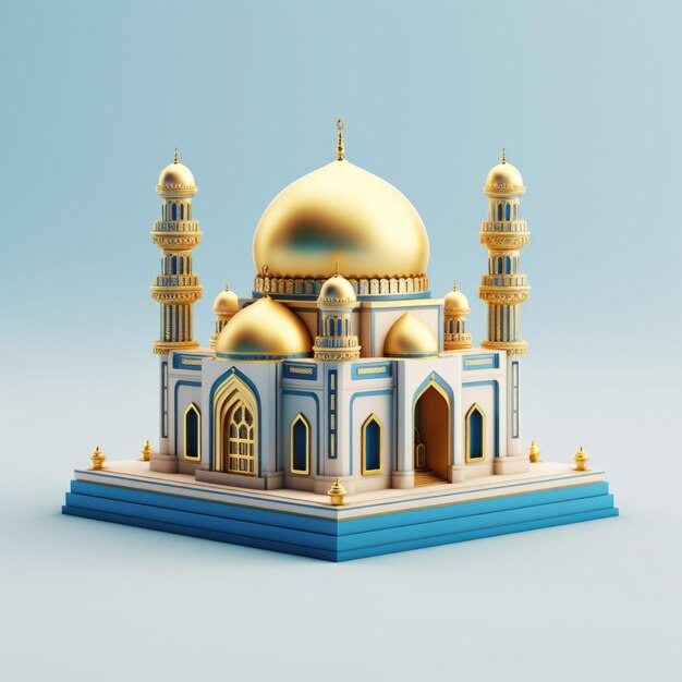 Icona 3d di una bella grande moschea