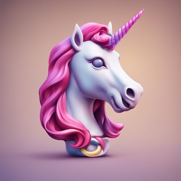 Icona 3D fotografica per la carta da parati unicorno